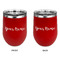 Script Name Stainless Wine Tumblers - Red - Double Sided - Approval