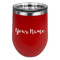 Script Name Stainless Wine Tumblers - Red - Double Sided - Front