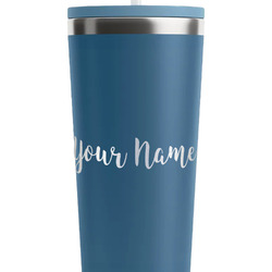 Preppy Block Monogram Glass Coffee Cup With Lid & Straw