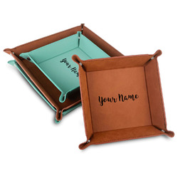 Script Name Faux Leather Dice Tray (Personalized)