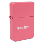 Script Name Windproof Lighter - Pink - Single-Sided (Personalized)