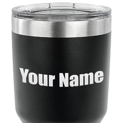 Block Name 30 oz Stainless Steel Tumbler - Black - Single Sided (Personalized)