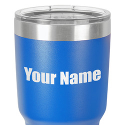 Block Name 30 oz Stainless Steel Tumbler - Royal Blue - Double-Sided (Personalized)