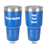 Block Name 30 oz Stainless Steel Tumbler - Royal Blue - Double-Sided (Personalized)