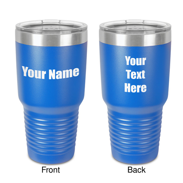 Custom Block Name 30 oz Stainless Steel Tumbler - Royal Blue - Double-Sided (Personalized)