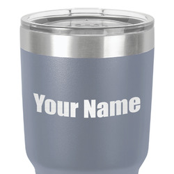 Block Name 30 oz Stainless Steel Tumbler - Grey - Single-Sided (Personalized)