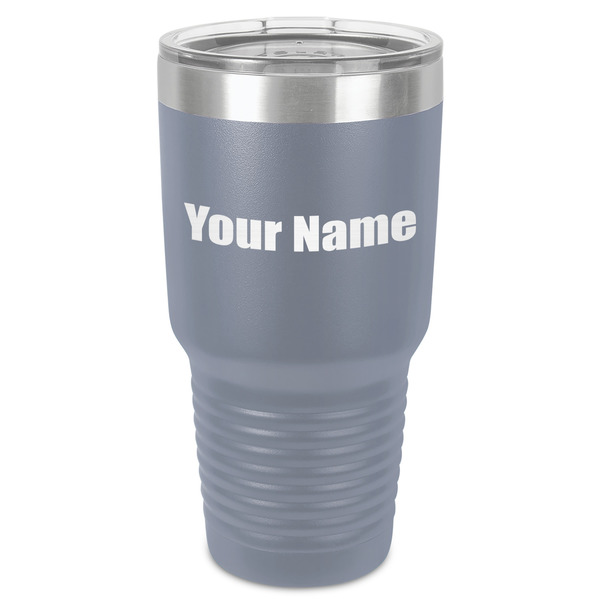 Custom Block Name 30 oz Stainless Steel Tumbler - Grey - Single-Sided (Personalized)