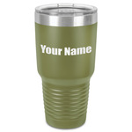 Block Name 30 oz Stainless Steel Tumbler - Olive - Single-Sided (Personalized)