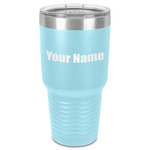 Block Name 30 oz Stainless Steel Tumbler - Teal - Single-Sided (Personalized)