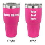 Block Name 30 oz Stainless Steel Tumbler - Pink - Double Sided (Personalized)