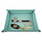 Block Name 9" x 9" Teal Leatherette Snap Up Tray - STYLED