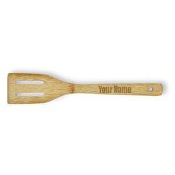 Block Name Bamboo Slotted Spatula - Double-Sided (Personalized)