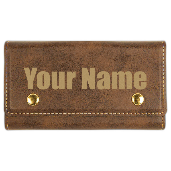 Custom Block Name Cards & Dice Set - Rustic Brown (Personalized)