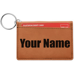 Block Name Leatherette Keychain ID Holder - Double Sided (Personalized)