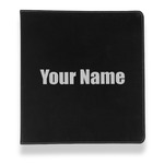 Block Name Leather Binder - 1" - Black (Personalized)