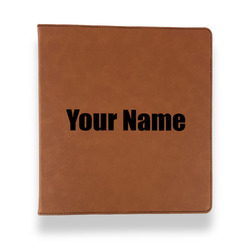 Block Name Leather Binder - 1" - Rawhide (Personalized)