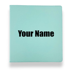 Block Name Leather Binder - 1" - Teal (Personalized)