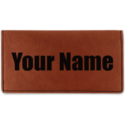 Block Name Leatherette Checkbook Holder - Double Sided (Personalized)