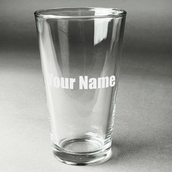 Block Name Pint Glass - Engraved (Single) (Personalized)