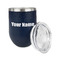 Block Name Stainless Wine Tumblers - Navy - Double Sided - Alt View