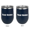 Block Name Stainless Wine Tumblers - Navy - Double Sided - Approval