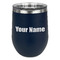 Block Name Stainless Wine Tumblers - Navy - Double Sided - Front