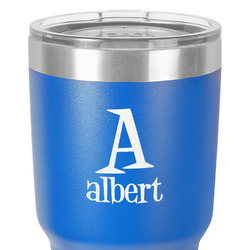 Name & Initial 30 oz Stainless Steel Tumbler - Royal Blue - Double-Sided (Personalized)