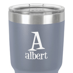 Name & Initial 30 oz Stainless Steel Tumbler - Grey - Single-Sided (Personalized)