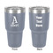 Name & Initial 30 oz Stainless Steel Ringneck Tumbler - Grey - Double Sided - Front & Back