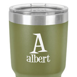 Name & Initial 30 oz Stainless Steel Tumbler - Olive - Double-Sided (Personalized)