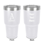 Name & Initial 30 oz Stainless Steel Tumbler - White - Double-Sided (Personalized)