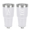 Name & Initial 30 oz Stainless Steel Ringneck Tumbler - White - Double Sided - Front & Back