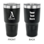 Name & Initial 30 oz Stainless Steel Tumbler - Black - Double-Sided (Personalized)