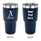 Name & Initial 30 oz Stainless Steel Ringneck Tumblers - Navy - Double Sided - APPROVAL