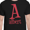 Name & Initial Black Crew T-Shirt on Model - CloseUp