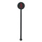 Name & Initial Black Plastic 5.5" Stir Stick - Round - Single Stick