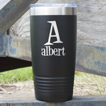 Name & Initial 20 oz Stainless Steel Tumbler - Black - Double-Sided (Personalized)