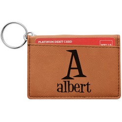 Name & Initial Leatherette Keychain ID Holder - Double-Sided (Personalized)