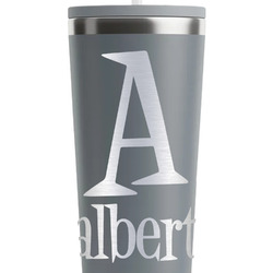 Name & Initial RTIC Everyday Tumbler with Straw - 28oz - Grey - Double-Sided (Personalized)