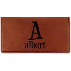 Name & Initial Leatherette Checkbook Holder - Double-Sided (Personalized)