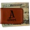 Name & Initial Leatherette Magnetic Money Clip - Front