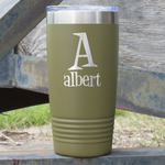 Name & Initial 20 oz Stainless Steel Tumbler - Olive - Double-Sided (Personalized)