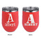 Name & Initial Stainless Wine Tumblers - Coral - Double Sided - Approval