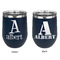 Name & Initial Stainless Wine Tumblers - Navy - Double Sided - Approval