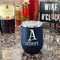 Name & Initial Stainless Wine Tumblers - Navy - Double Sided - In Context