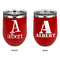 Name & Initial Stainless Wine Tumblers - Red - Double Sided - Approval