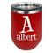 Name & Initial Stainless Wine Tumblers - Red - Double Sided - Front