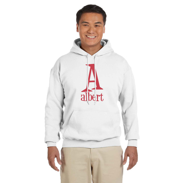Custom Name & Initial Hoodie - White - Large (Personalized)