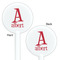 Name & Initial White Plastic 5.5" Stir Stick - Double Sided - Round - Front & Back