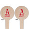 Name & Initial Wooden 4" Food Pick - Round - Double Sided - Front & Back